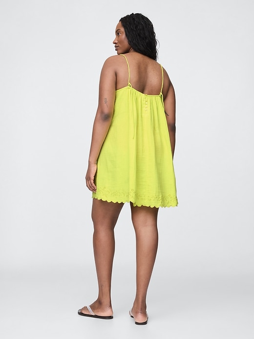 Image number 5 showing, Cotton Gauze Embroidered Swing Dress