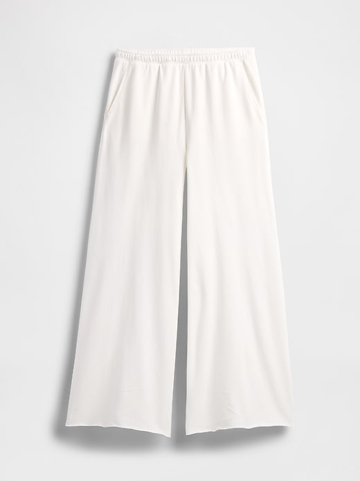 Image number 6 showing, French Terry Wide-Leg Rolled Hem Sweatpants