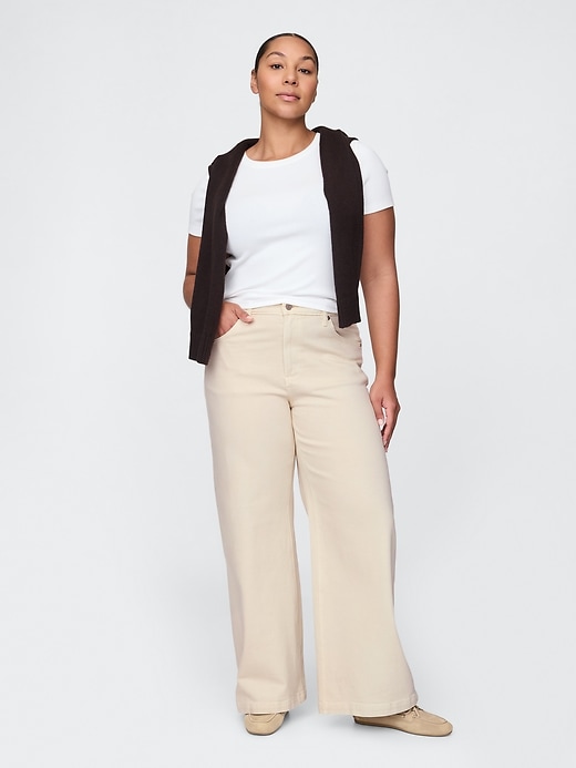 Image number 6 showing, High Rise Stride Wide-Leg Jeans