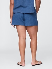 Crinkle Gauze Denim Easy Shorts