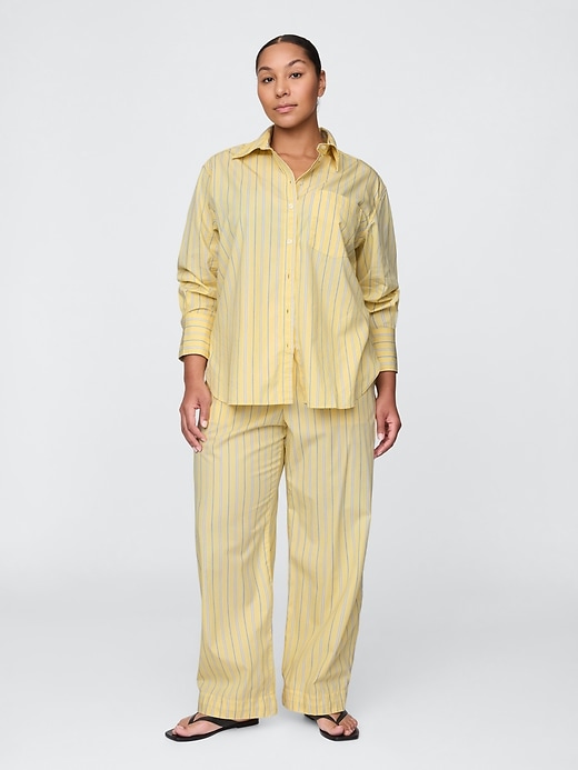 Image number 5 showing, Organic Cotton Poplin Easy Wide-Leg Pants
