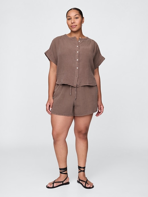 Image number 5 showing, Crinkle Gauze Easy Shorts