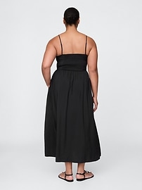 Linen-Blend Drop-Waist Maxi Dress