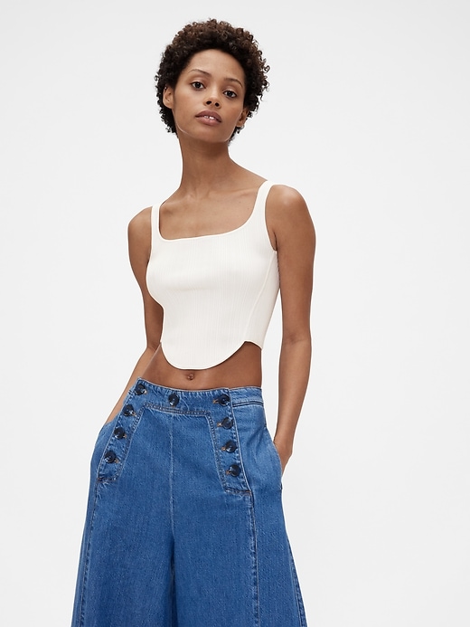Image number 1 showing, GapStudio Knit Corset Top