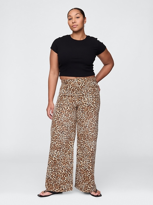 Image number 6 showing, Mid Rise UltraSoft Leopard Baggy Jeans
