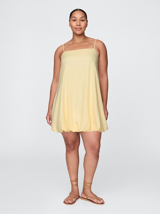 Image number 5 showing, Linen-Blend Mini Bubble Dress