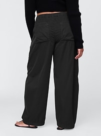 Mid Rise Barrel Parachute Pants