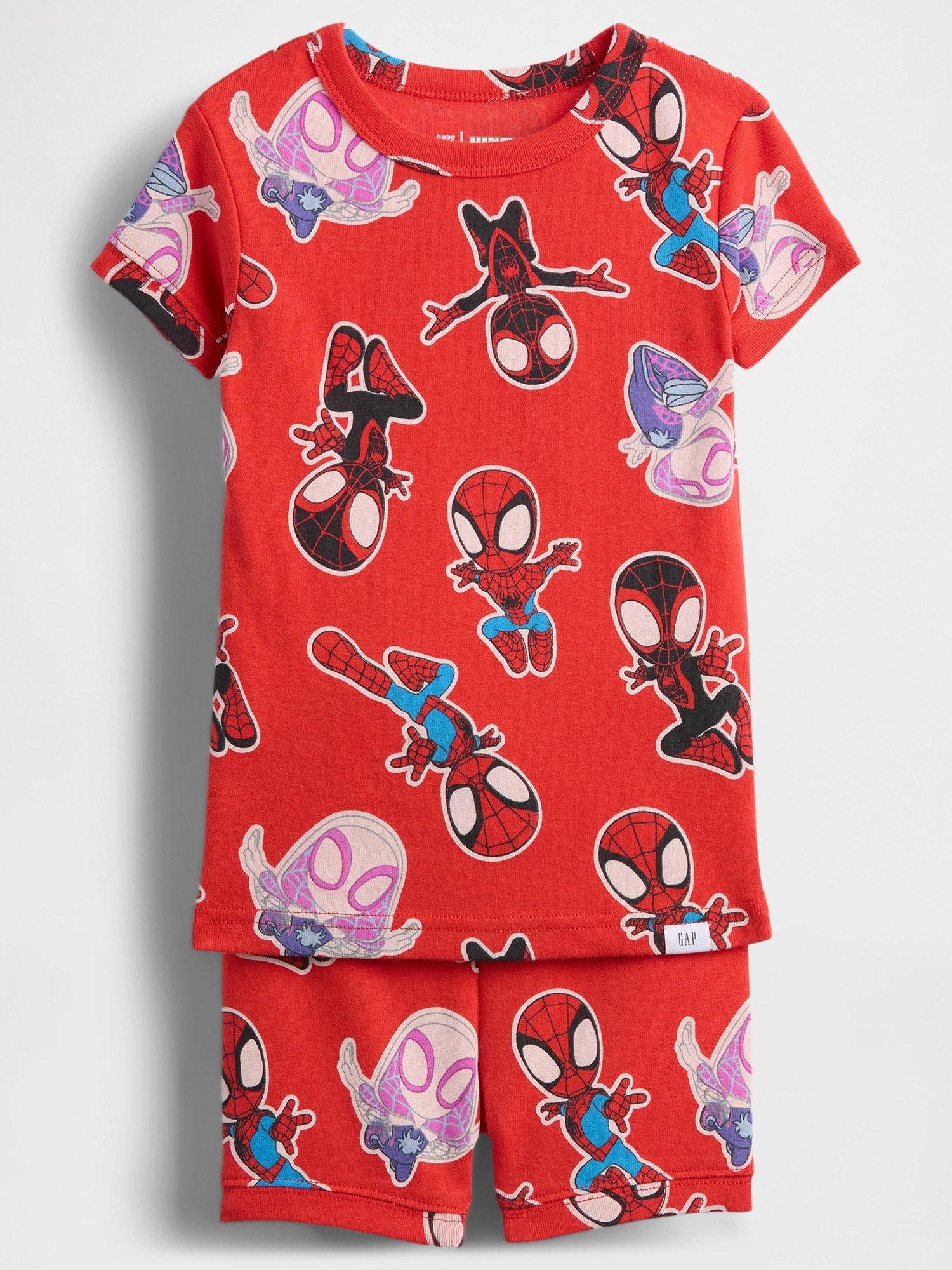 Gap Baby & Toddler Marvel Organic Brushed Cotton Pj Set In Red Stripe