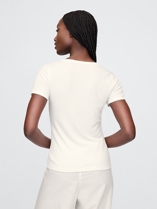 Image number 3 showing, Mini Rib Henley PJ Top