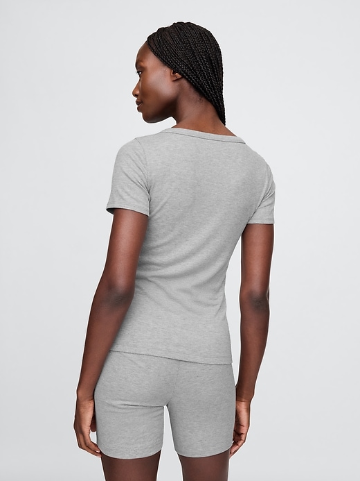 Image number 3 showing, Mini Rib Henley PJ Top
