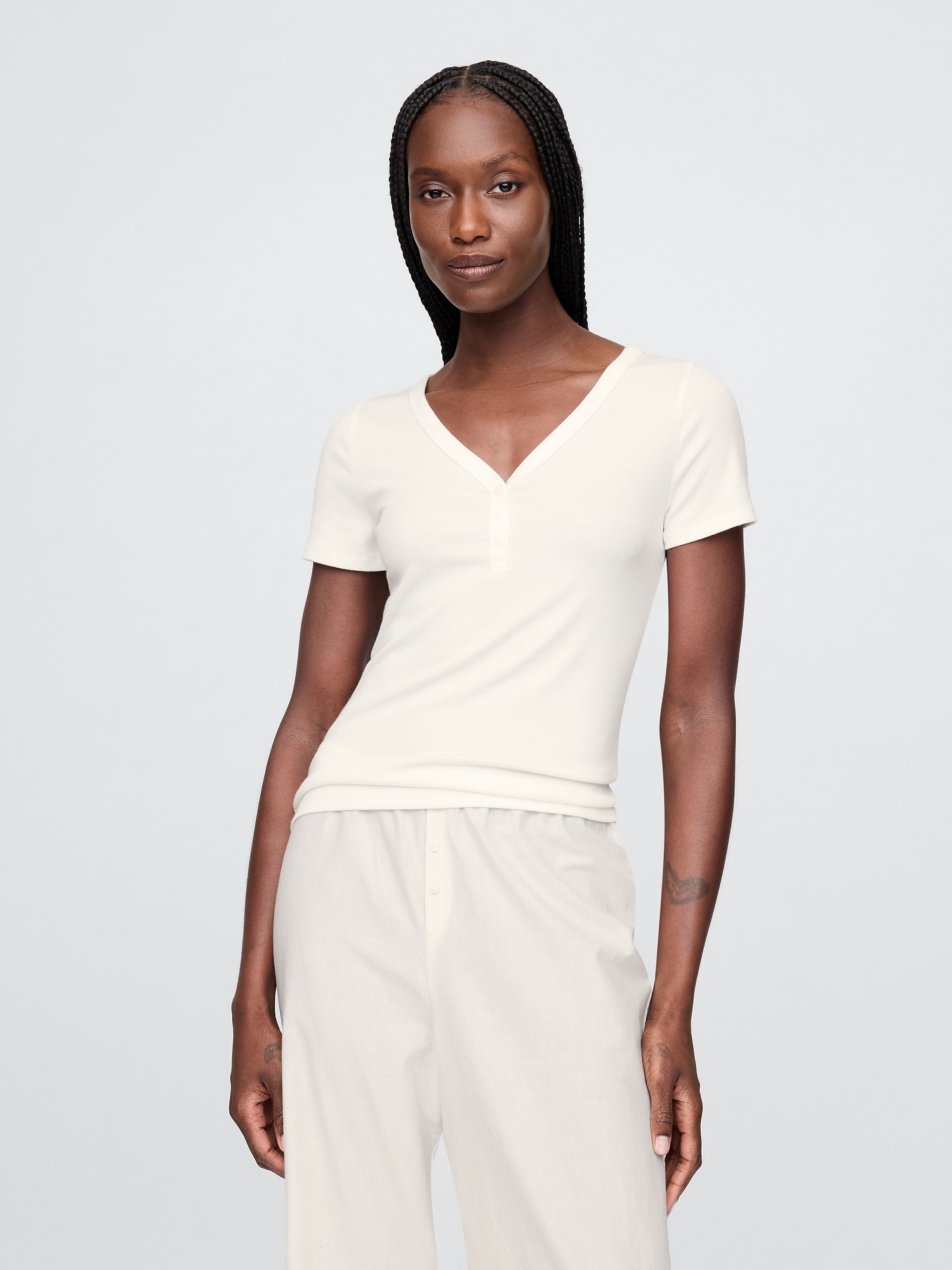 Mini Rib Henley PJ Top