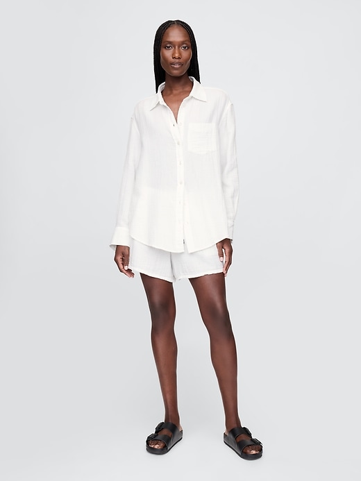 Image number 2 showing, Crinkle Gauze Button-Down Shirt