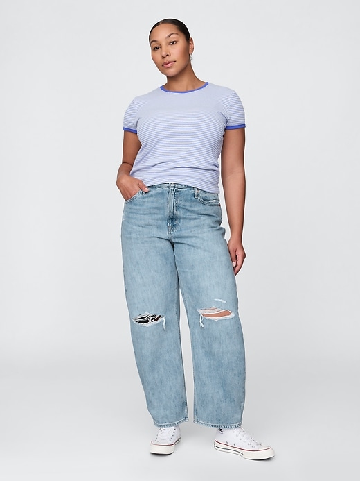 Image number 2 showing, Curvy High Rise Barrel Jeans