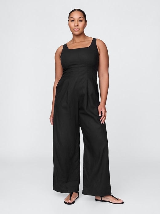 Image number 5 showing, Linen-Blend Seamed Jumpsuit