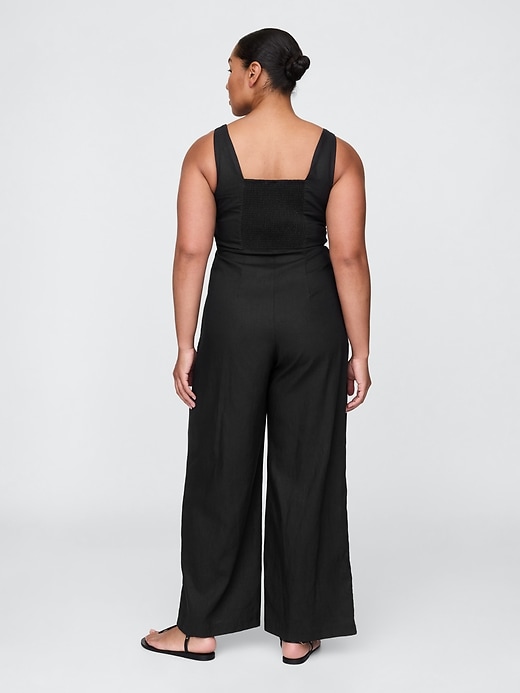 Image number 6 showing, Linen-Blend Seamed Jumpsuit