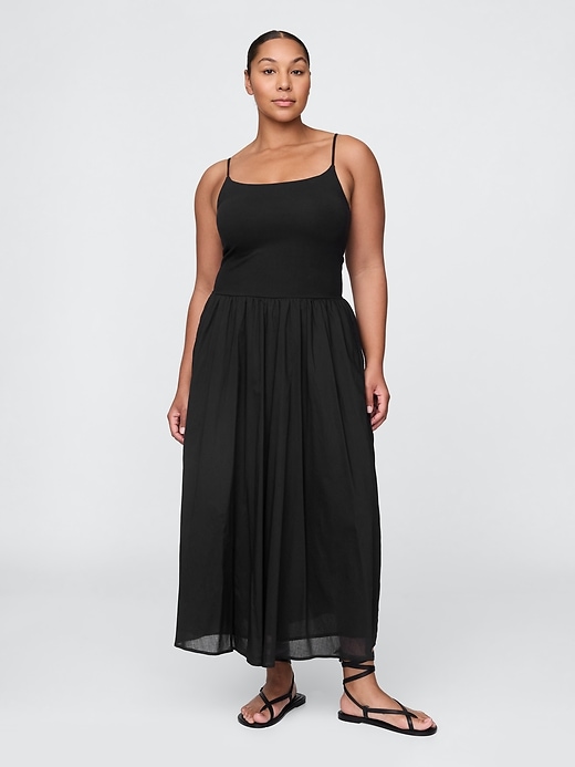 Image number 4 showing, Compact Jersey Mixed Media Maxi Dress