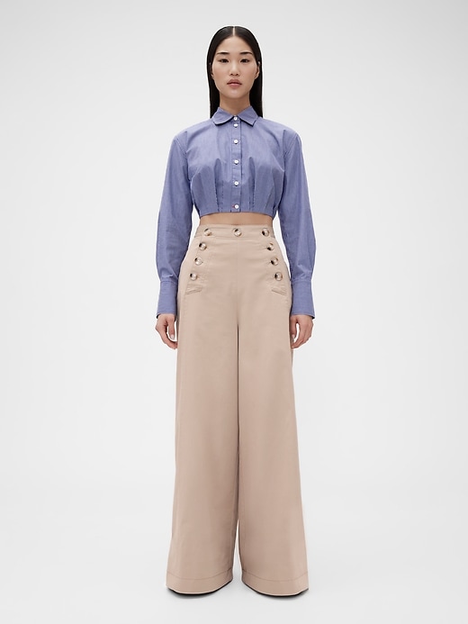 Image number 1 showing, GapStudio High Rise Twill Sailor Pants
