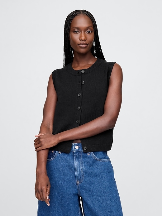 Image number 1 showing, Cropped Cardigan Sweater Vest