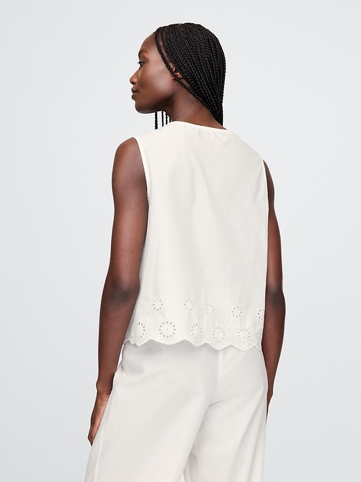 Image number 3 showing, Eyelet Hem PJ Top