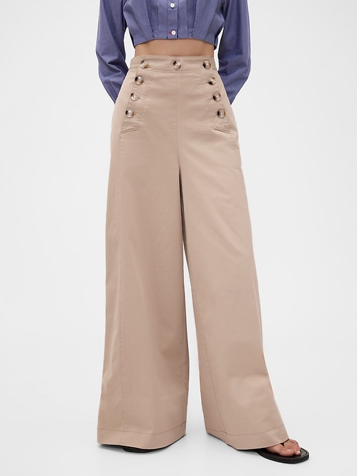Image number 2 showing, GapStudio High Rise Twill Sailor Pants