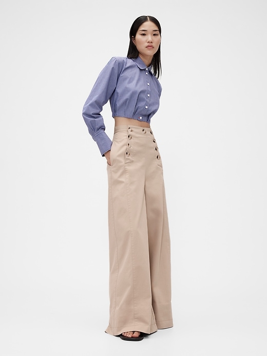 Image number 6 showing, GapStudio High Rise Twill Sailor Pants