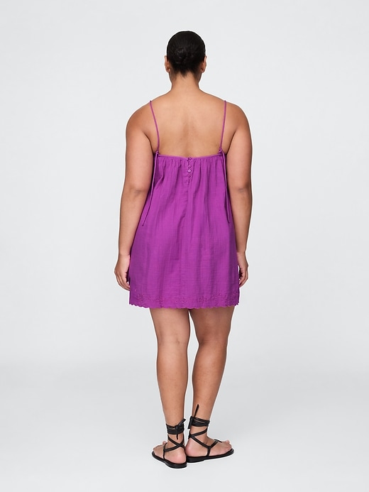 Image number 5 showing, Crinkle Gauze Embroidered Swing Dress