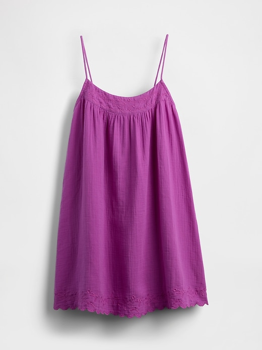 Image number 6 showing, Crinkle Gauze Embroidered Swing Dress