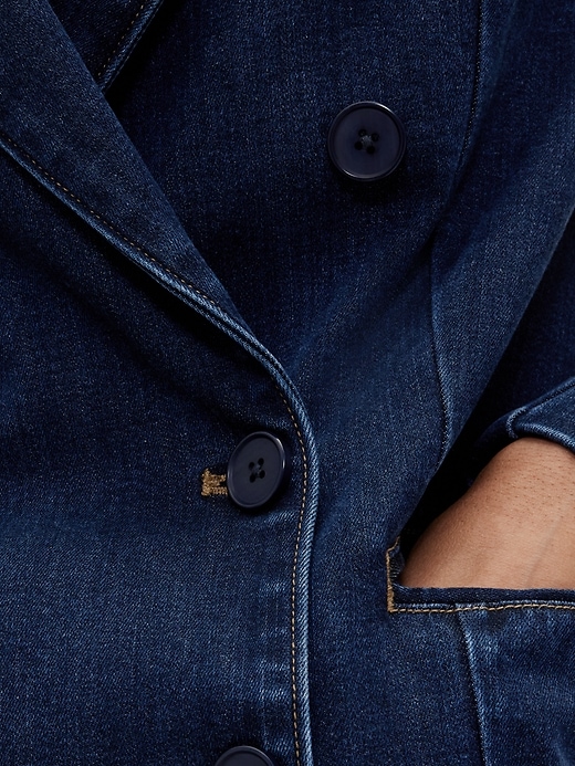 Image number 4 showing, GapStudio Denim Double-Breasted Tailored Blazer