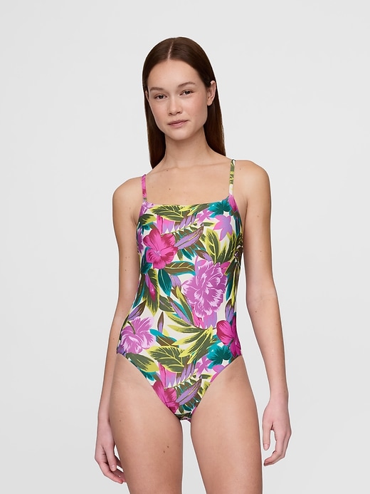 Image number 1 showing, Square-Neck One-Piece Swimsuit