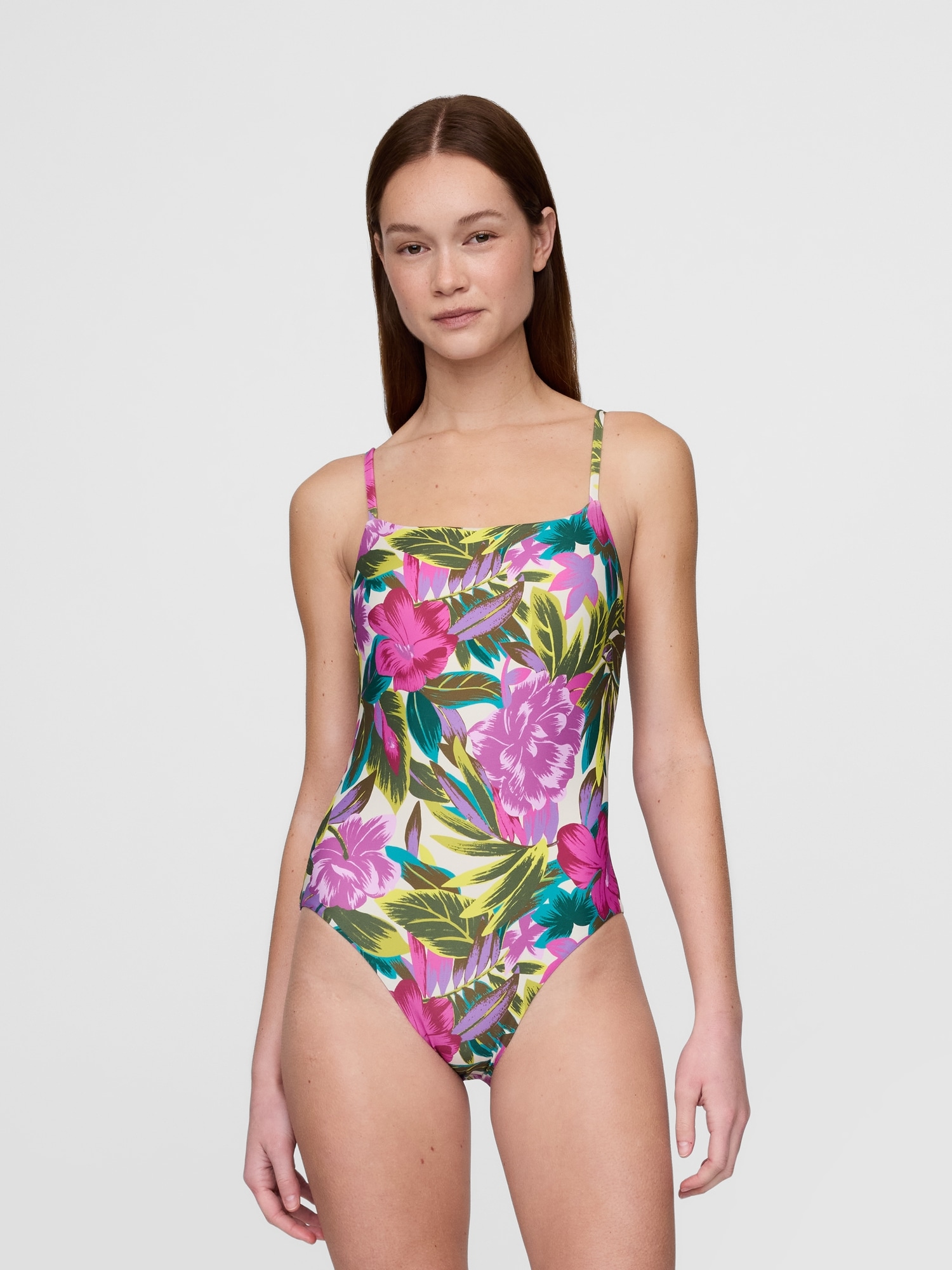 Square-Neck One-Piece Swimsuit