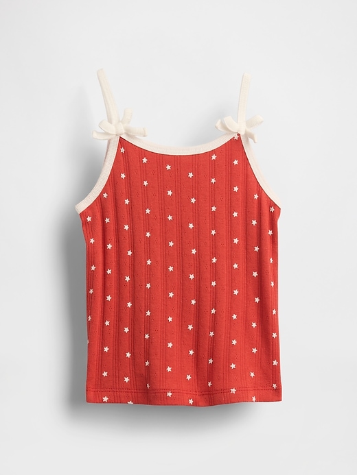Image number 1 showing, Baby & Toddler Pointelle Rib Bow Cami
