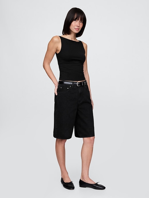 Image number 2 showing, CloseKnit Jersey Cropped Boatneck Shell Tank Top