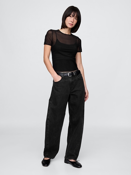 Image number 2 showing, Mesh Cropped T-Shirt