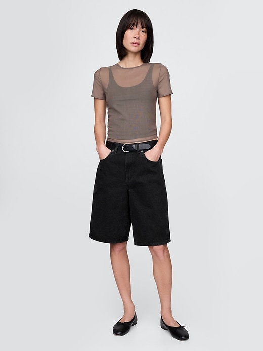 Image number 2 showing, Mesh Cropped T-Shirt