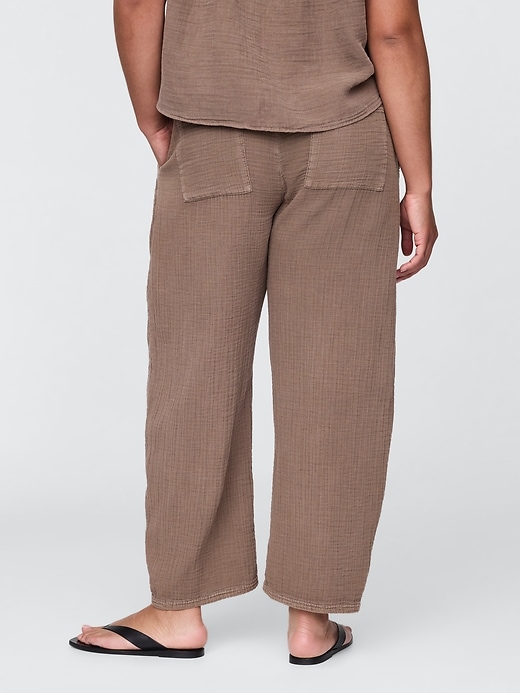 Image number 6 showing, Crinkle Gauze Easy Barrel Pants