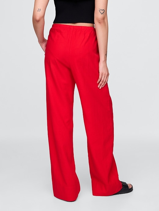 Image number 4 showing, Linen-Blend Easy Wide-Hem Pants