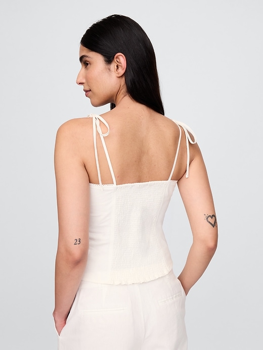 Image number 3 showing, Linen-Blend Tie-Strap Cami