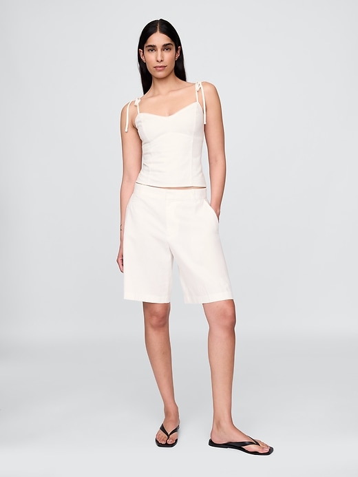 Image number 2 showing, Linen-Blend Tie-Strap Cami