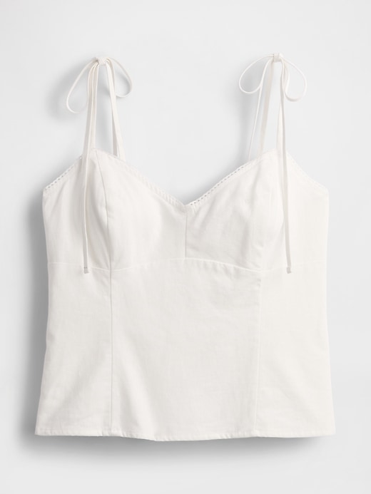 Image number 4 showing, Linen-Blend Tie-Strap Cami