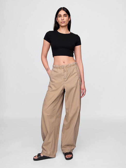 Image number 1 showing, Low Rise Barrel Parachute Pants