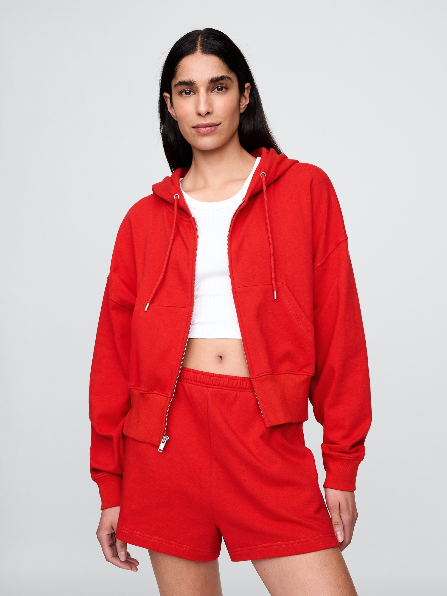 Heavyweight French Terry Oversized Zip Wedge Hoodie