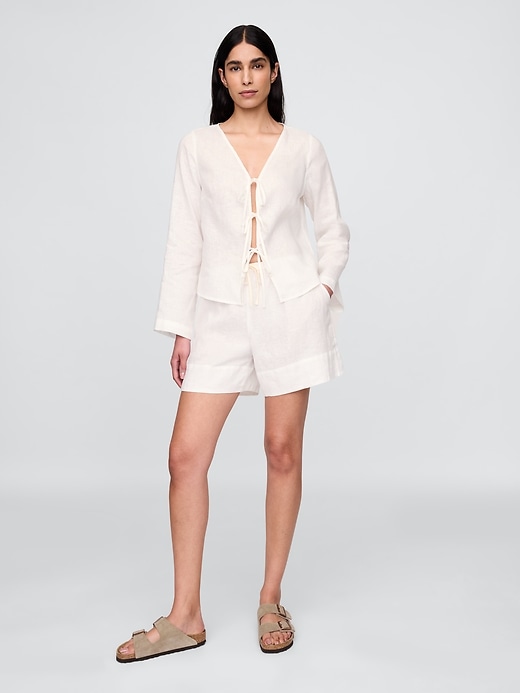 Image number 1 showing, 100% Linen Easy Shorts