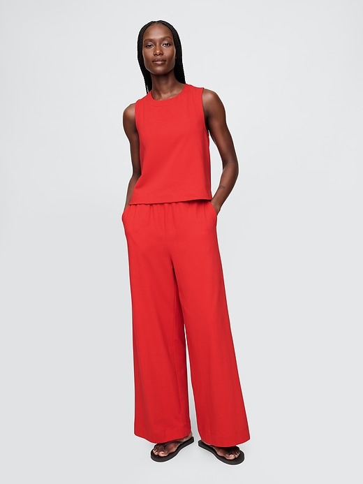 Image number 1 showing, Heavyweight Organic Cotton Wide-Leg Pants