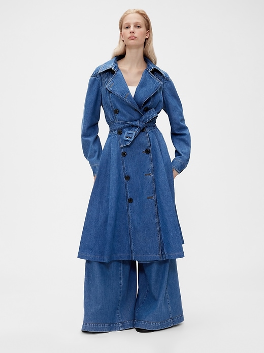 1 of 8 showing, with the color Medium wash of product GapStudio Denim Tailored Trench Coat