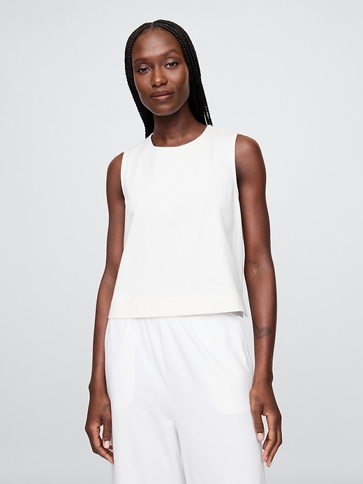 Image number 1 showing, Heavyweight Organic Cotton Cropped Shell Tank Top