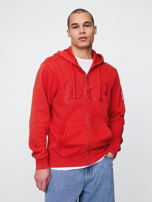 Image number 1 showing, VintageSoft Gap Logo Zip Hoodie