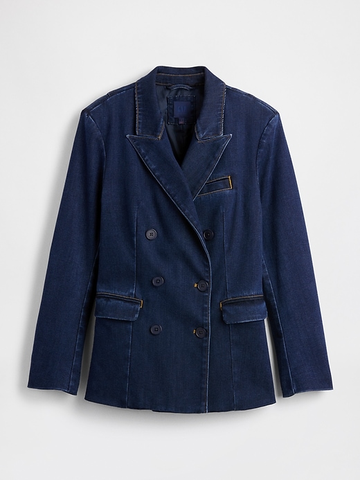 Image number 6 showing, GapStudio Denim Double-Breasted Tailored Blazer