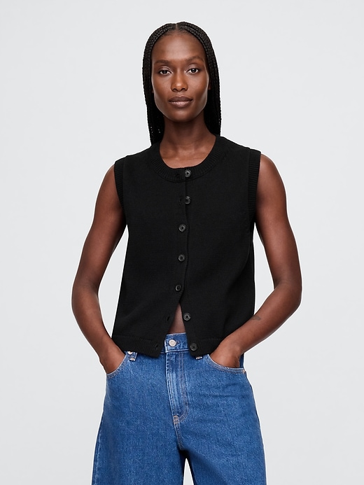 Image number 2 showing, Cropped Cardigan Sweater Vest