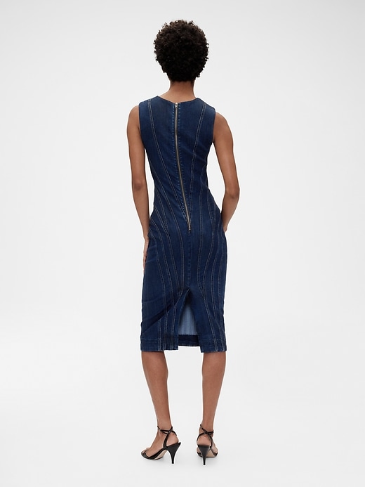 Image number 2 showing, GapStudio Seamed Denim Midi Dress