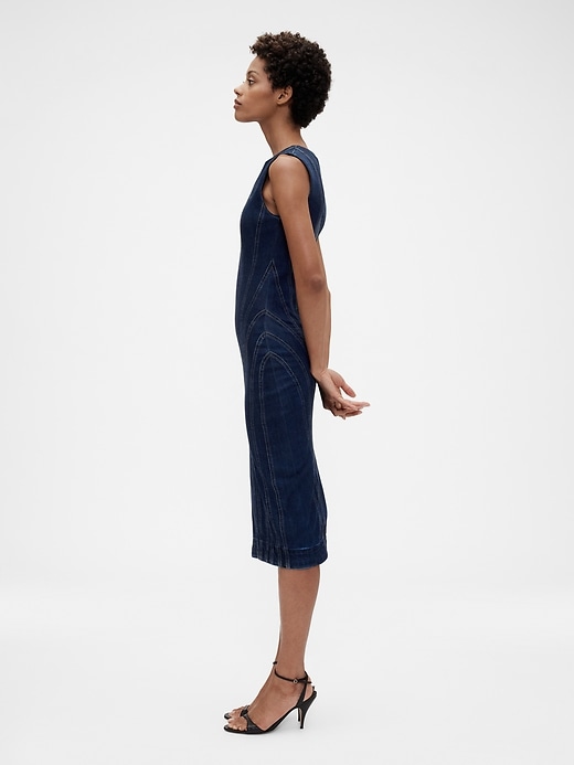 Image number 3 showing, GapStudio Seamed Denim Midi Dress